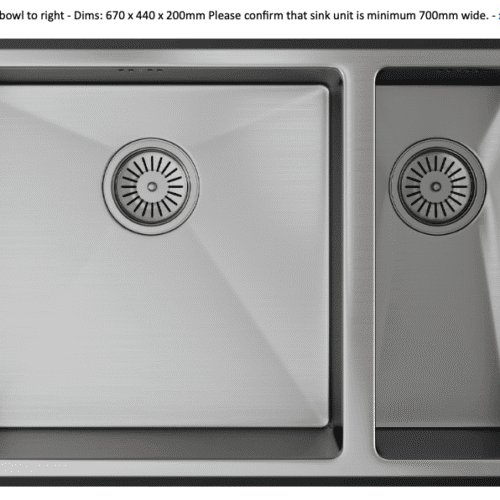1.5 Bowl Stainless Steel Under Mounted Sink